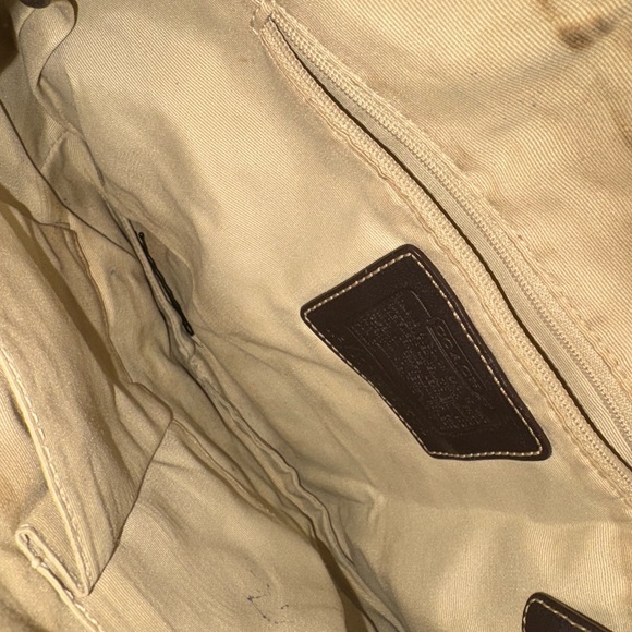 Coach Signature Jacquard & Brown Leather Bag with Silver Horsebit - Picture 2 of 4